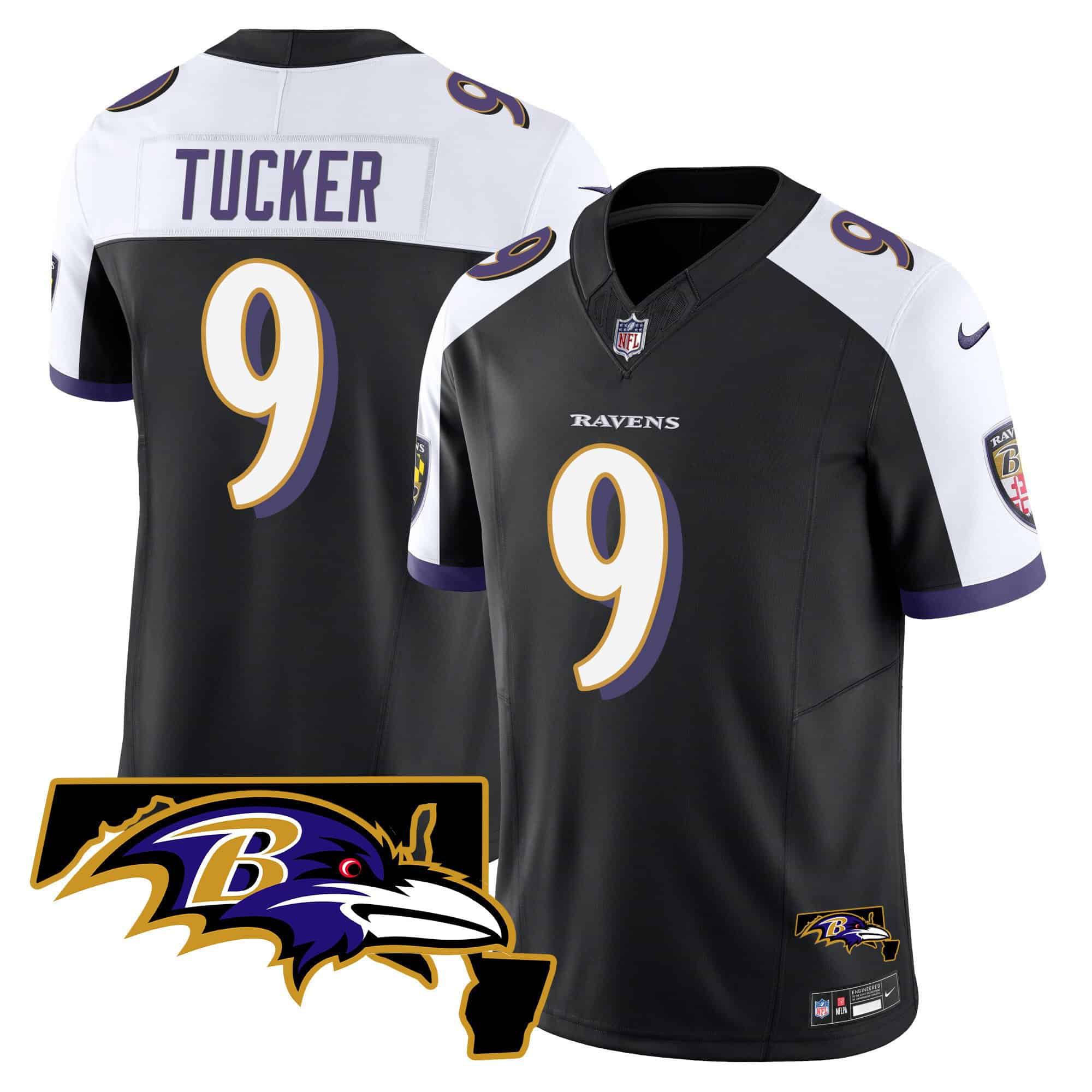 Men Baltimore Ravens #9 Tucker Black 2024 Nike Maryland Patch Vapor Limited NFL Jersey
